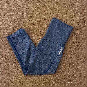 Gymshark Cropped Seamless Blue Leggings